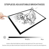 TOHETO A2 Light Pad Super Thin 7mm Portable Stepless Dimmable Brightness Large Light Box Copy Board for Diamond Painting Weeding Vinyl with 2 Multi-Functional Clips 12V 2A Adapter (23.7''x15.8'') - Image 4