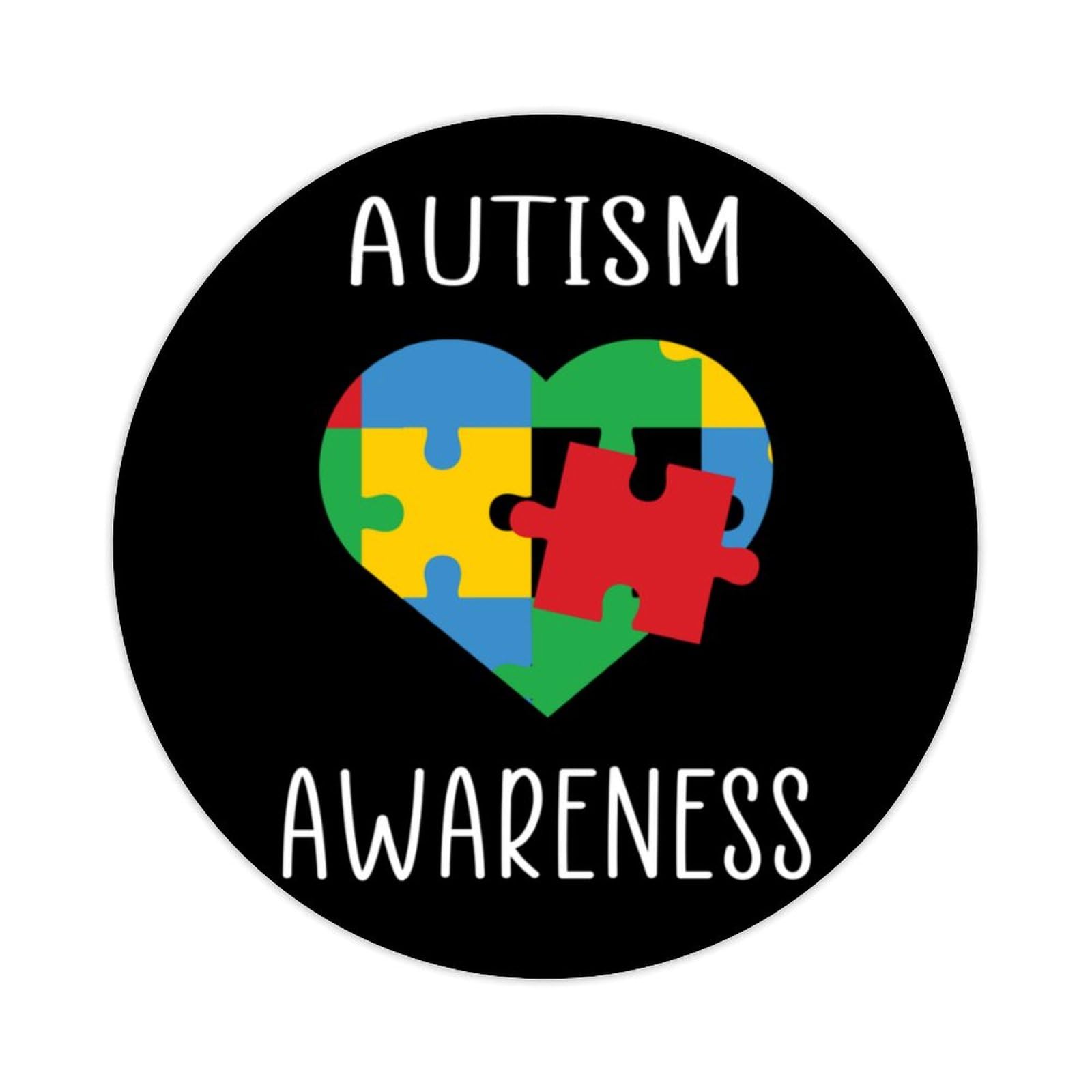 Zyadsinoudor Autism Awareness Stickers 50 Pcs Autism Awareness Stickers Autism Parent Durable Sticker Labels Sticker for Tumbler Water Bottle Cup Car Window Laptop 3inch