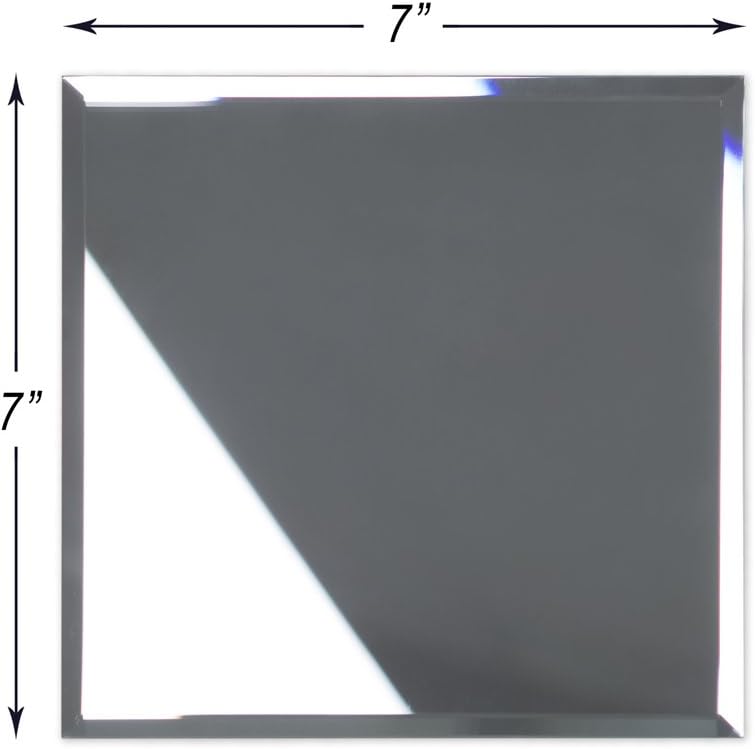 Product Deal 7 x 7 Subway Mirror Glass Tile with Beveled Edge for Kitchen Backsplash/Bathroom (35 Tiles Kit/Covers 12sq/ft)