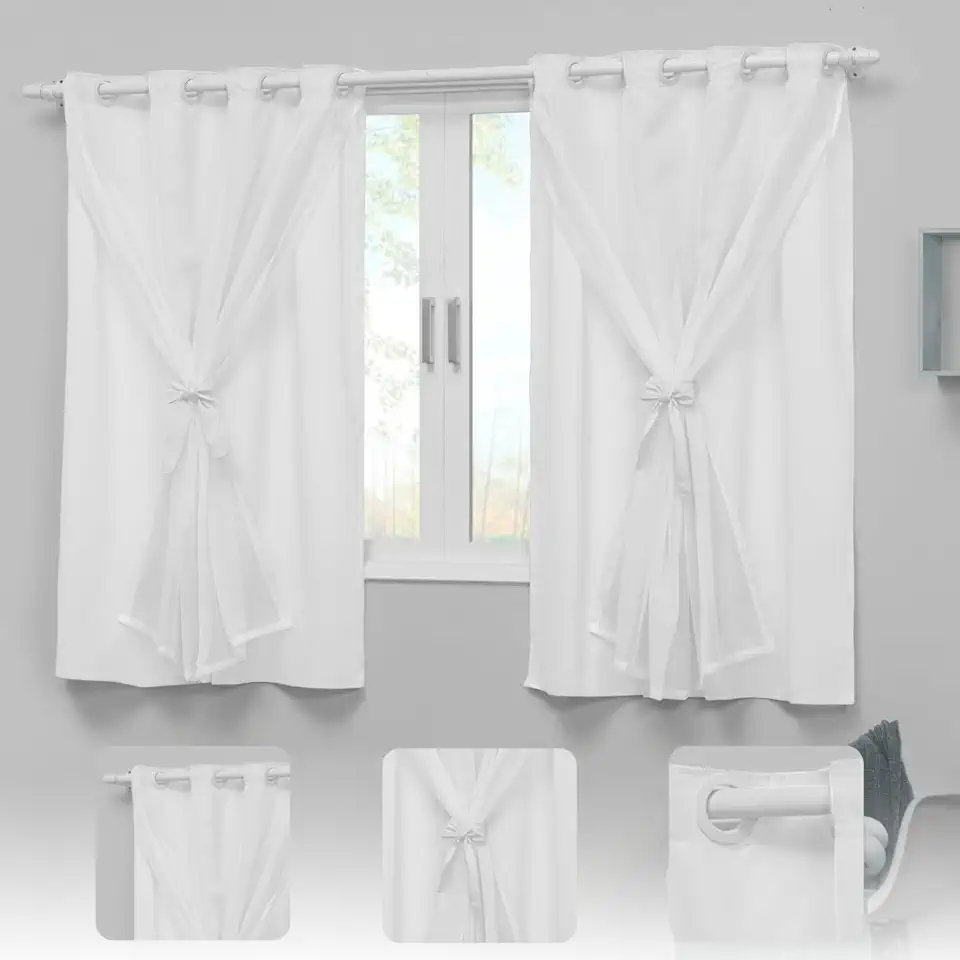 Cortina Infantil Para Quarto Bebê 2,20x1,30 Menina Menino Teen Indicado para Varão até 1,80m (Branco)