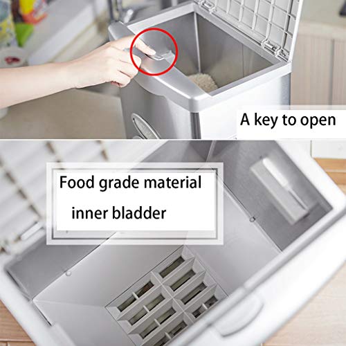 Tyoo Stainless Steel Rice Container Food Dispenser Organization Storage Automatic Rice Dispenser (Color : A, Size : 25Kg/55.0Lb) #TOP6