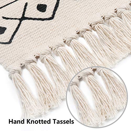 Shacos Tufted Cotton Area Rugs Set Of 2 Woven Cotton Rug Runner Set With Tassels Washable Boho Farmhouse Throw Rug For Kitchen Bathroom Bedroom Laundry Room (2'X3'+2'X4'4", Tufted Geometric) #TOP2