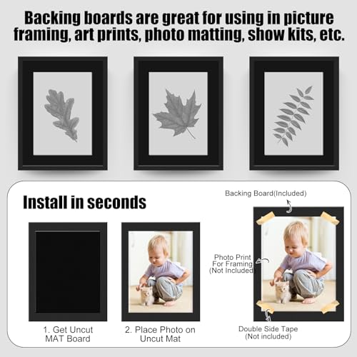 Image of Frienda 50 Pack Foam Board 12 X 16 Inch Black for School Art Projects | Rigid Foam Core Double Sided Surface, Lightweight for School Projects Crafts Presentations Office Displays Wedding Artwork