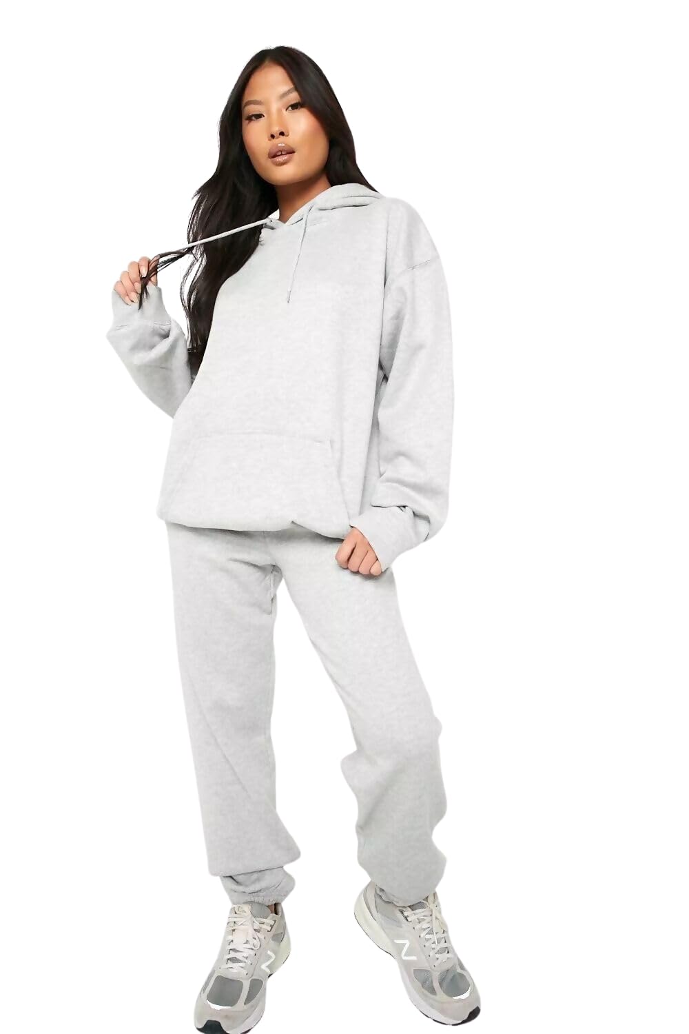 Femme Luxe Women's Tracksuit, Oversized Hoody and Jogger Set, Machine Washable, Available UK Sizes 8-16, Multicolour (UK, Numeric, 8, Regular, Regular, Grey)