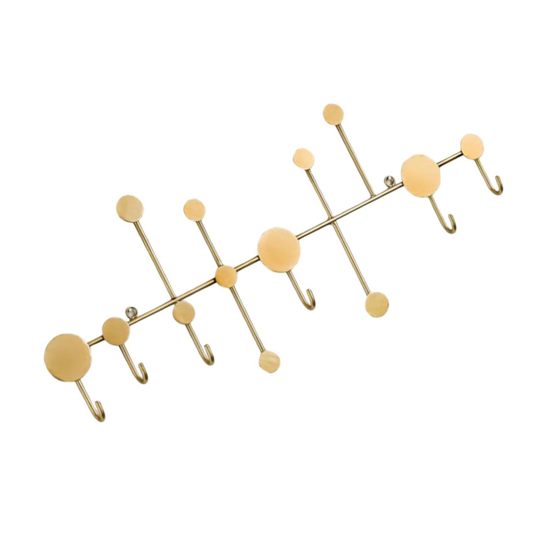 Zerodeko Dorado Gancho de Pared sin Perforaciones 6 Ganchos, de Hierro