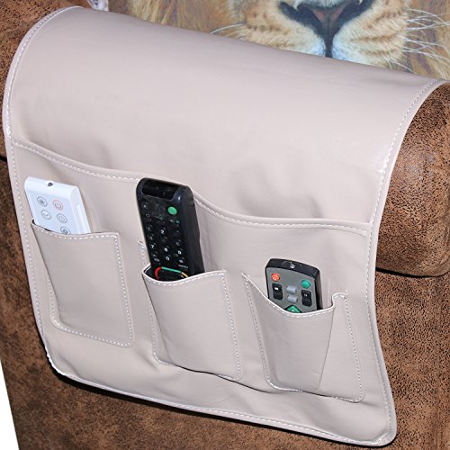 DRW Organizador de mandos - Bolsa portamandos de Polipiel Beige 37x64cm