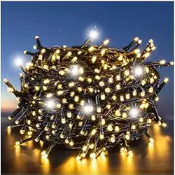 Cordão Pisca Strobinho 10 Metros Luz Branco Quente Ou Branco Frio 100 LEDs Fio Verde C Emenda(BRANCO QUENTE,220v)