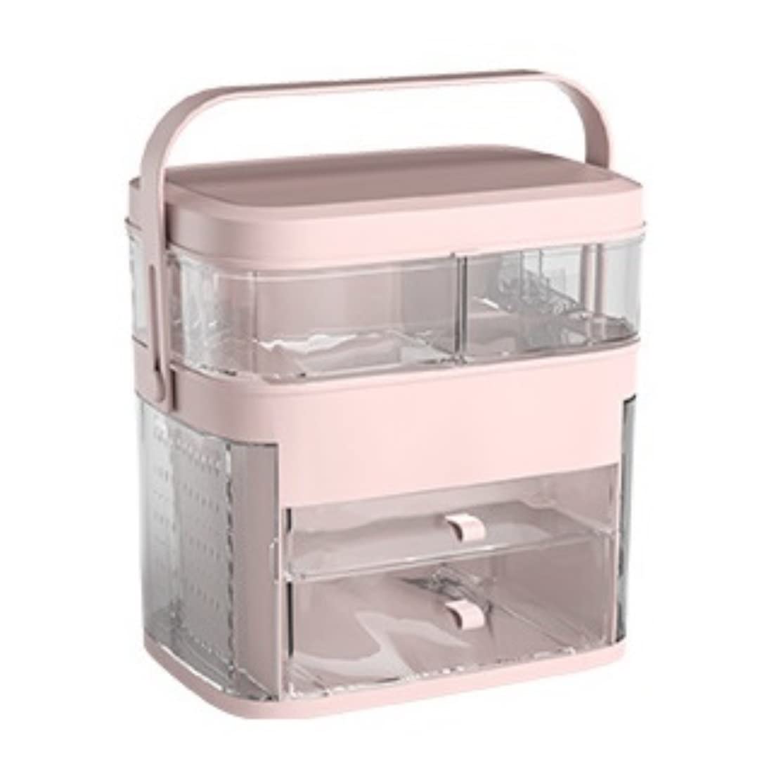 Makeup Organizer Cosmetics Organizer Desktop Cosmetic Storage Box Dressing Table Lipstick Skin Care Product Makeup Organizer Make Up Organizers And Storage (Color : Pink, Size : 30 * 21 * 31cm)