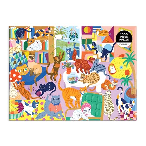 Mudpuppy Cozy Cat Club – 1000 Piece Family Jigsaw Puzzle With Colorful And Fun Illustrations Of Cats Getting Cozy For Children Ages 8 And Up - 2