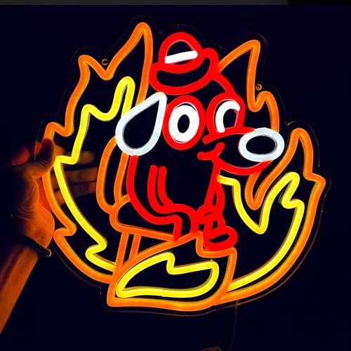 Image of Fine Dog Neon Sign, Funny Dog LED Neon Light Sign, USB Powered with Dimmable Switch, LED Sings for Bedroom Children Gift Home Art Wall Decoration 12.99 * 13.18inches