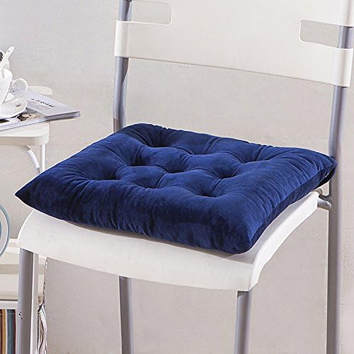 LANKUO Crystal velvet Chair Pad Home Kitchen Office Seat Cushion [15.7x15.7inch] Square Chair Cushion for Home Furniture & Decor (Royal blue)