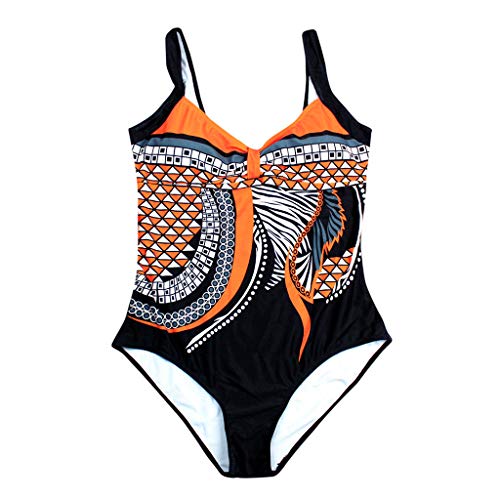 Traje de baño para mujer, 1 piezas, traje de baño menstrual, vaina de vientre plano, tankinis, mujer, monos y combinaciones, falda de baño, acolchado push up, F4-naranja, XXL