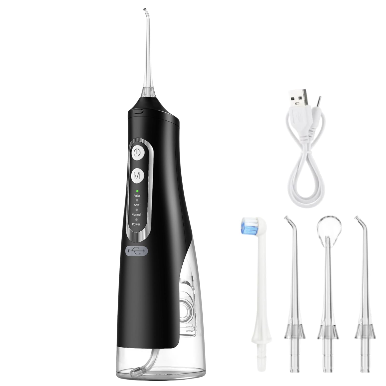 Oryzom Irrigador Dental,irrigador Bucal Portátil, Adecuado Para Uso Familiar Y De Viaje (Negro)