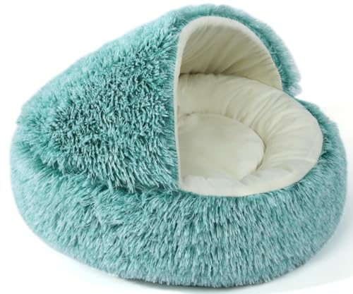 Wunnicx 猫 ベッド 犬 ベッド 冬ドーム 猫ハウス ペットベッド 猫 犬 クッション 猫 寝床 暖かい 滑り止め 洗える ふわふわ 柔らかい 犬猫兼用 貝殻型 室内用 保温防寒 冬寒さ対策 ペットベッド ドーム 犬 猫用 サイズ・カラー選択可 (8