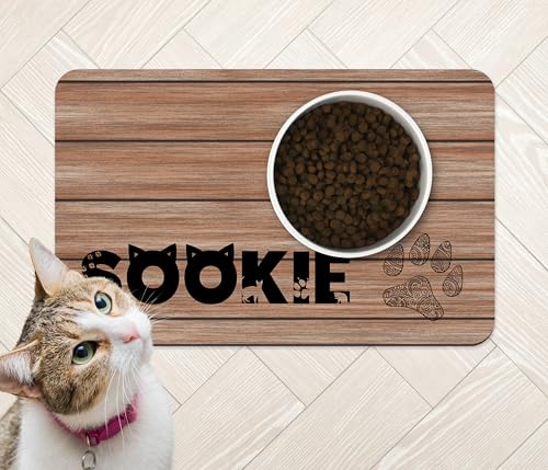 Napfunterlage Hund personalisiert – Holzdesign mit Wunschname, rutschfest & waschbar, Geschenkidee für Tierbesitzer
