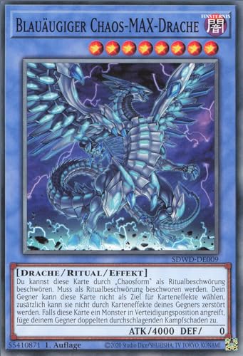 Blauäugiger Chaos-MAX-Drache SDWD-DE009 Common Deutsch Boosterfrisch Unlimitiert - Structure Deck: Blue-Eyes White Destiny - mit ReCollectibles-Versandschutz - für Yu-Gi-Oh!