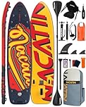 NACATIN 12'/366cm Extra Large Inflatable Stand Up Paddle Board with Seat, Wide 36"/91cm SUP Board for Adults & Family, with Single/Double Paddle, Kayak Seat, Pump, Stable Wide Deck for Beginners