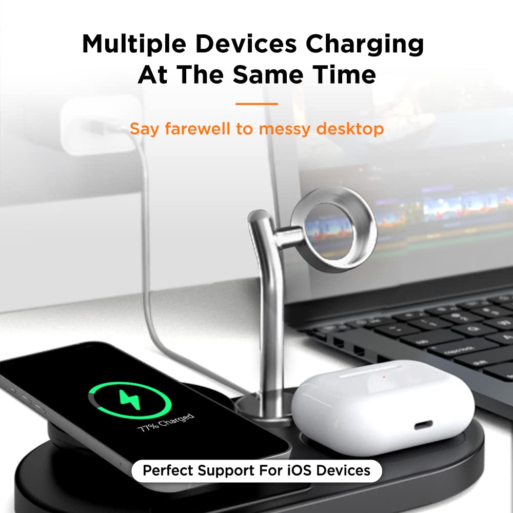 Amazon.co.jp: Gigastone 3 in 1 Magnetic Wireless Charger, Max 15W