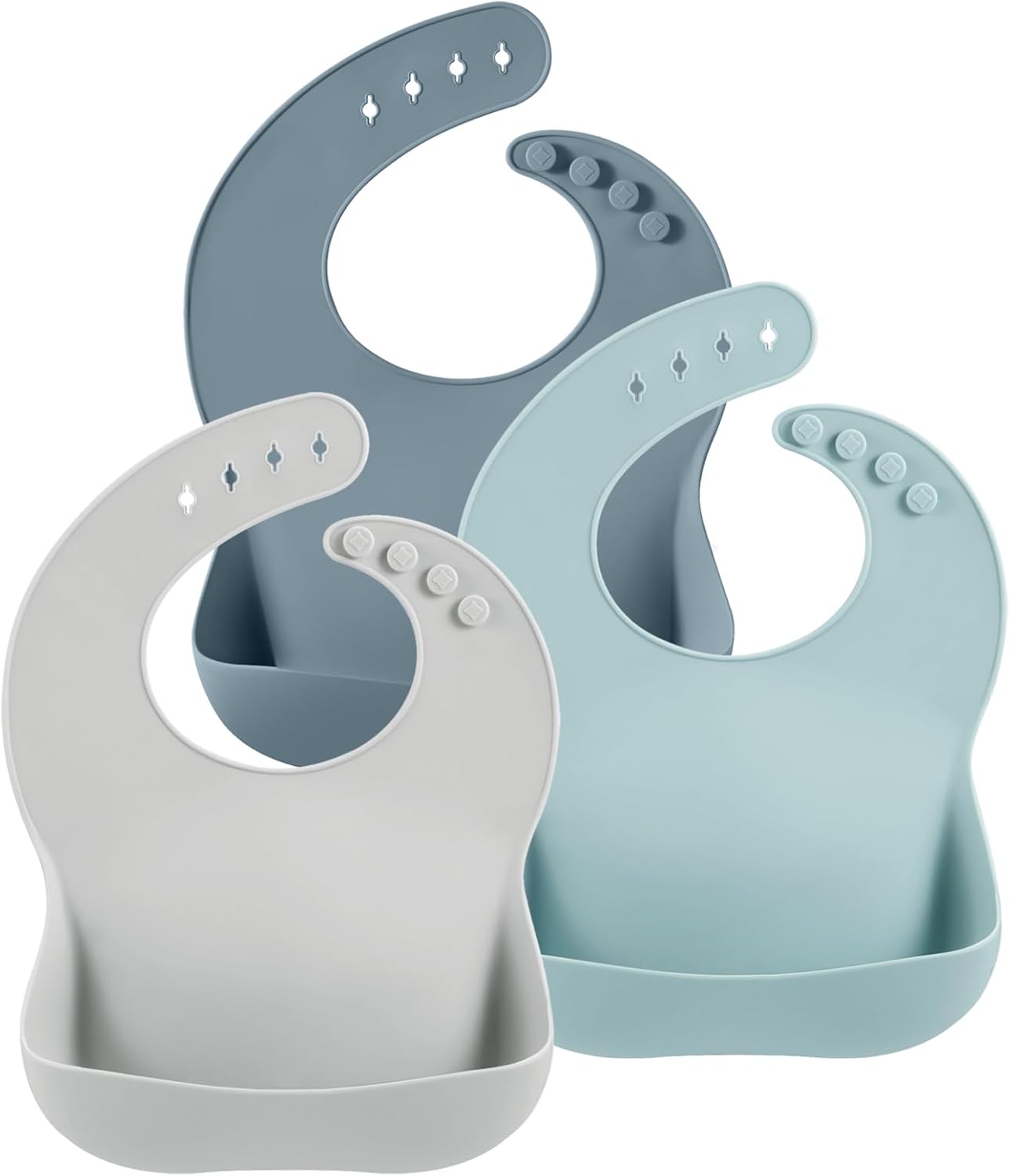 PandaEar 3 Pack Silicone Bibs for Boys Girls for Babies