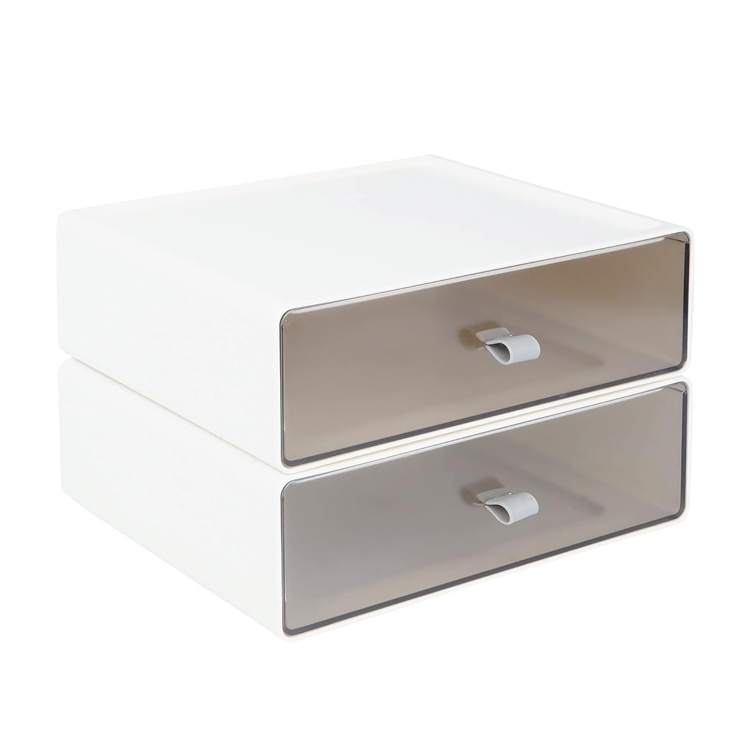 Eono Multipurpose Plastic Stackable Storage Box Drawer For Office Stationery Desktop Accessories Organizer (Set 02)