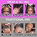 Srakuw Wear and Go Glueless Wigs Human Hair Pre Plucked Pre Cut 4x4 Lace Front Wigs for Black Women Glueless Water Wave 180 Density Curly Bob Wig Human Hair for Beginners(16 Inch)