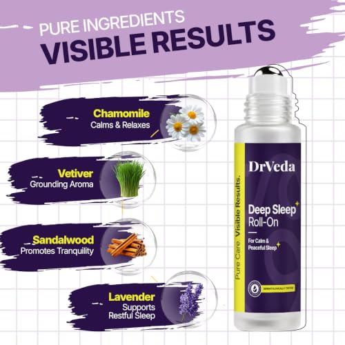 Image of Deep Sleep Roll-On - Calming Aroma for Restful Nights & Relaxation | Sleeping Aid Helps Improve Sleep with Lavender, Chamomile, Sandalwood, Coconut & Sesame Oils | 100% Natural Essential Oils, 10 ml (Pack of 1)