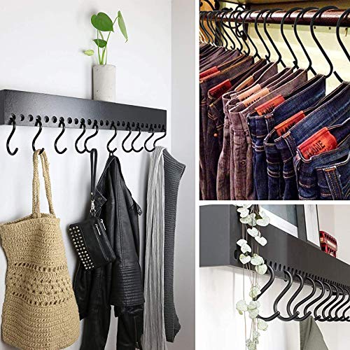 Image of YourGift 10 Pack 4 Inch Heavy Duty S Hooks S Shaped Hooks Hanging Hangers Hooks for Kitchen, Bathroom, Bedroom and Office: Pan, Pot, Coat, Bag, Plants (10 Pack /Black /Large)