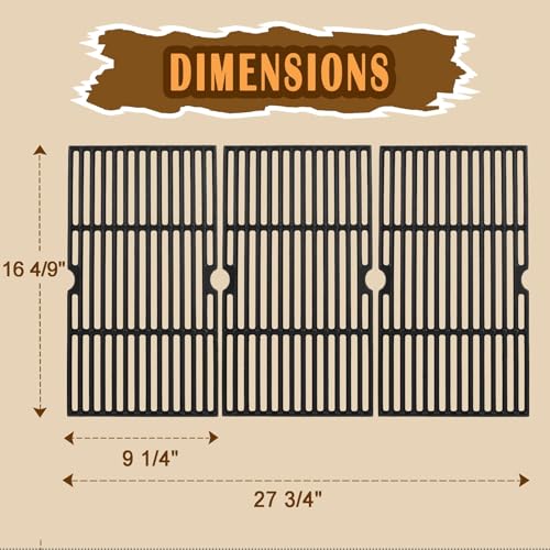 Image of SafBbcue Grill Replacement Parts Kit for Kenmore 4 Burners Gas Grill Parts | 3 Grates+4 Heat Plates+4 Burners+3 Crossover Tubes, for Kenmore 146.23678 /146.23679 /146.23681 Series Grill Parts, Heavy-duty