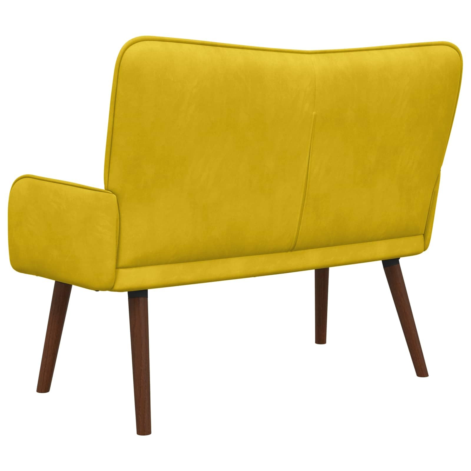 vidaXL Zweisitzer Sofa Gelb 115 x 61 x 87 cm Samt, Moderner Samt-Loveseat, robuster 2-Sitzer, ergonomische Couch, platzsparend für schicke Wohnzimmermöbel