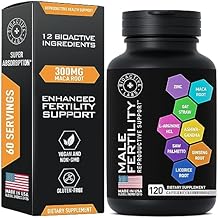 Fertility Supplements for Men - Zinc, Maca, Ashwagandha, L-Arginine - Male Vitality Conception for Him - Count and Motility Pregnancy Aid - Vitamins and Male Fertility Support Supplement - 120 Pills