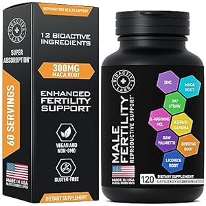 Fertility Supplements for Men – Zinc, Maca, Ashwagandha, L-Arginine – Vitamins and Male Fertility Support Supplement – 120 Pills