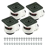 Homend 4 Pack Leveling Casters GD-60F Plate Mounted Leveling Caster 551lbs/Per Leveling Caster Wheels Nylon Wheel and NBR Pad(Plate Mounted 551lbs/Per)