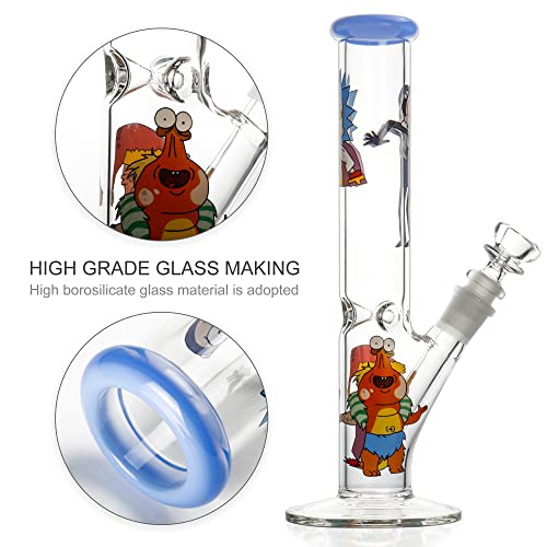 REANICE Eisbong Glasbong Chillum Wasserpfeife kleine hookah Beaker Bongs 14.5mm Bowl Höhe 26CM – Bild 5