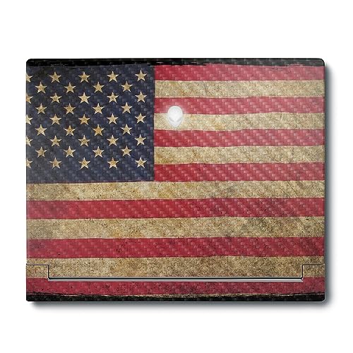 Image of MightySkins Carbon Fiber Skin Compatible with Alienware X16 R1 (2023) Full Wrap Kit - Vintage Flag | Protective, Durable Textured Carbon Fiber Finish | Easy to Apply & Change Styles | Made in The USA