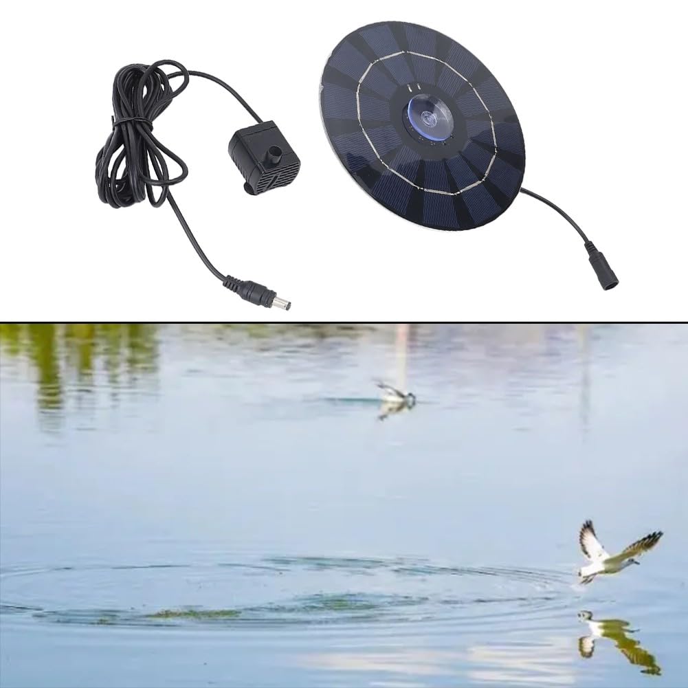 Kit di 2 pompe solari per fontana d'acqua da 10 W, per giardino e stagno, flusso stabile, per esterni, colore: nero
