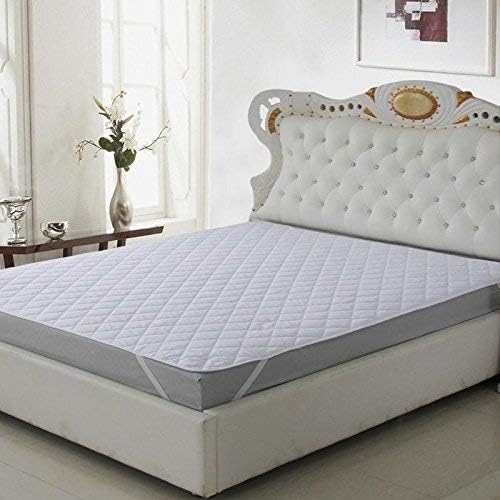 Renown Mattress Protector Micro Fiber Waterproof & Dustproof King Size 72 X 78 Inch I I 3 Layered Protector/Bed Cover White Cotton Finish Quilted