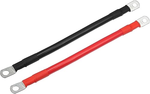 VekAuto 1 par de cables inversores de batería de cobre, calibre 2 AWG, cable de batería de 10 pies universal para automóvil, vehículo, RV,