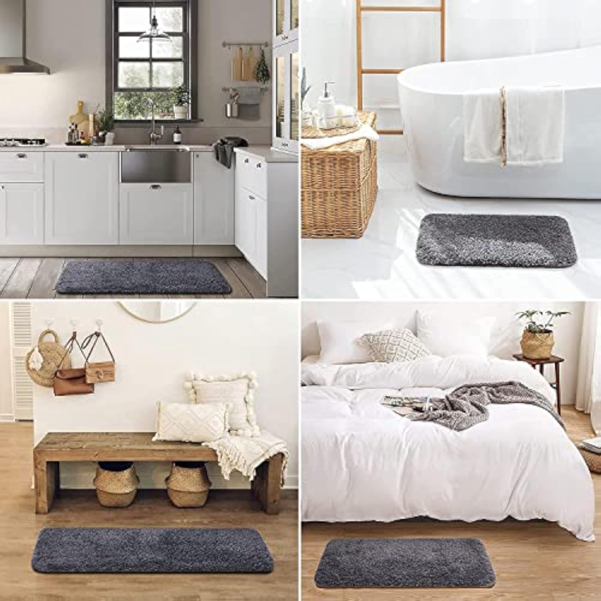 Ultra Soft Plush Shaggy Microfiber Bath Mat