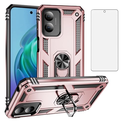 Coque Motorola Moto G Play 2024 Asuwish avec protège-écran verre trempé et anneau