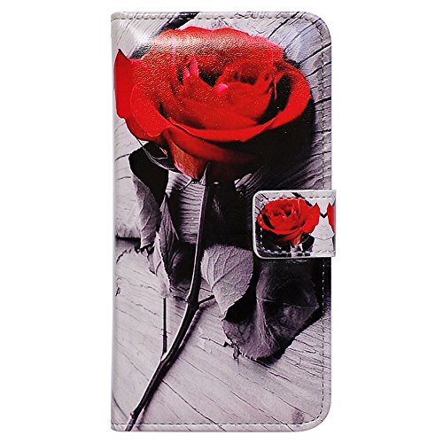Image of Bcov Case for OnePlus Nord N200 5G, Red Rose Flower Leather Flip Phone Case Wallet Cover with Card Slot Holder Kickstand for OnePlus Nord N200 5G