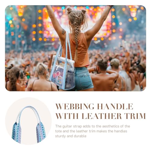 Image of Missnine Clear Bag for Stadium Events, 12x6x12 Approved Clear Tote Bag for Women