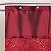Lush Decor Maria Shower Curtain | Fabric Shimmery Solid Color Design for Bathroom, 72” x 72”, Red