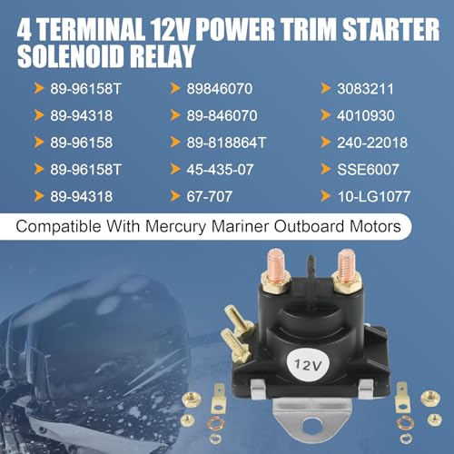 Solenoide Starter Relay Power Trim 12V para Mercury Mariner 35-275 HP Modelo S074-FBA miniatura 2