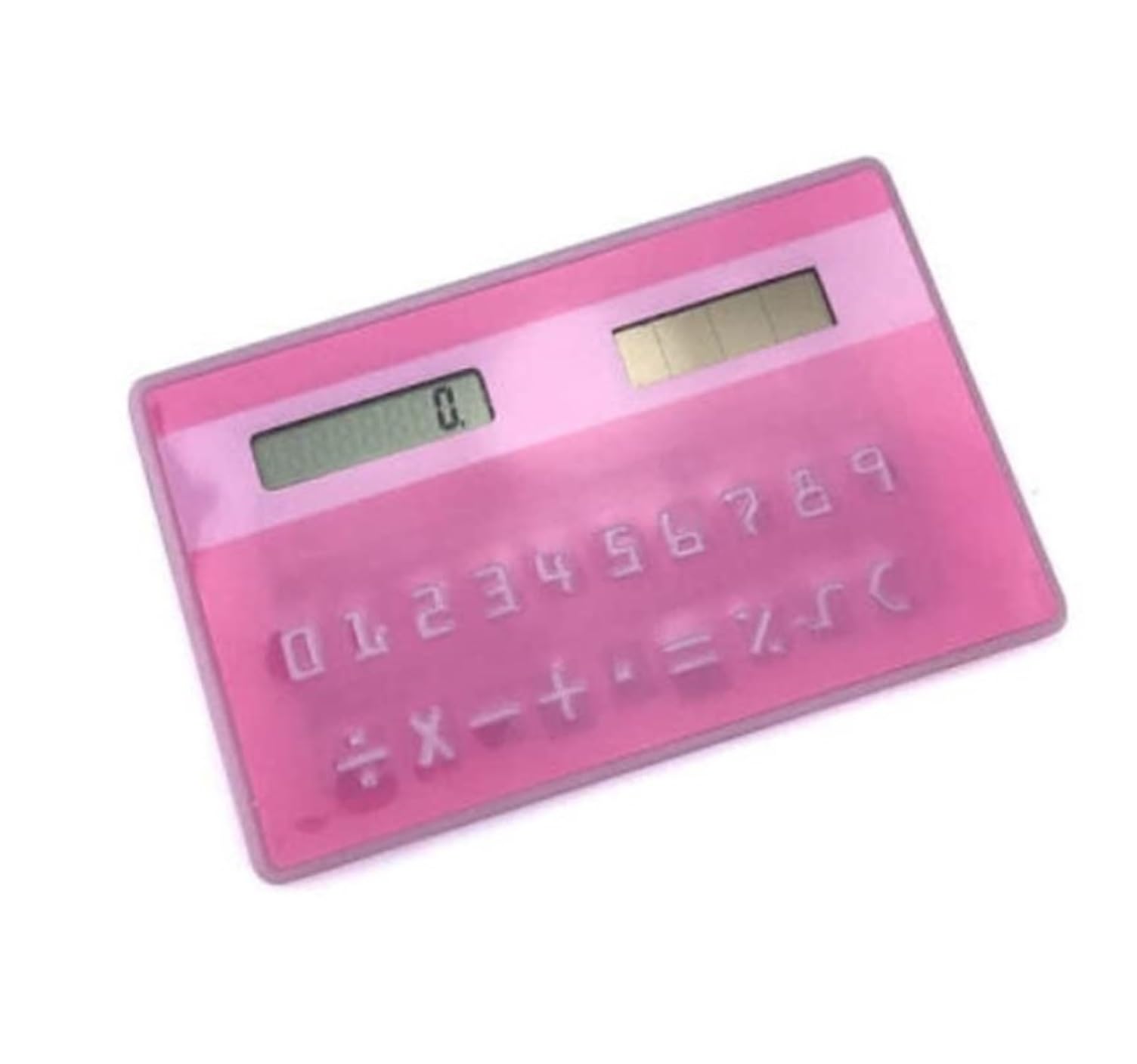 Calculatrice Calculatrice Solaire Ultra Fine À 8 Chiffres avec Écran Tactile Et Conception De Carte Crédit Calculatrices Portables for Test Scolaire Bureau Office(Rosa)