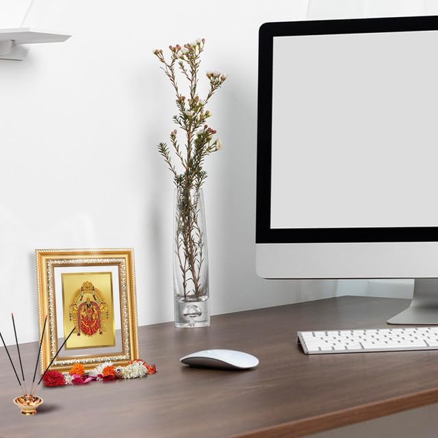 Image of DIVINITI Goddess Padmavati 24K Gold Plated Foil Wall and Tabletop Photo Frame for Home Decor, Puja Room, Luxury Gifting | DG Frame 112 S2 (21.5x17.5 CM)