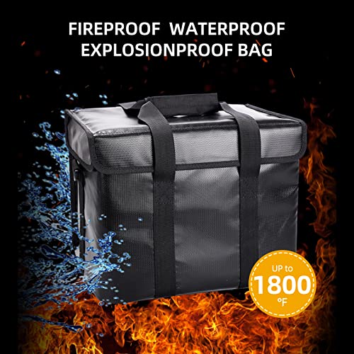 Dioche Fireproof Document Box, Portable Fireproof Bag Fireproof Cash Box with adjustable shoulder strap for better storage and carrying