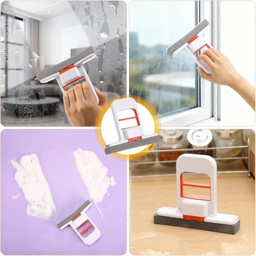 Image of UCRAVO Mini Sponge Mop for Kitchen & Home Cleaning | Self Squeeze Foldable Sponge Mop | Wet & Dry Portable Cleaning for Bathroom, Glass,Car Mirror, Countertop | Mini with Self Wringing Handle