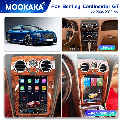 MOOKAKA Unidade de navegação estéreo para carro Android 11 Tesla Style Touchscreen para Bentley Cont