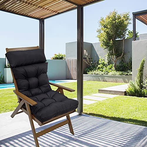 Waterproof Adirondack Chair Cushion,50-Inch Rocking Chair Cushion,Rocking Chair Pad Set Furniture Cushions Pads With Ties For Garden Outdoor/Indoor/Sofa/Tatami/Car Seat (Black) #TOP6
