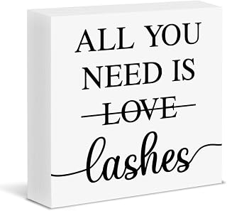 Lash Beauty Room Sign Decor All You Need Is Lashes Wood Block Sign Gifts for Lash Tech
